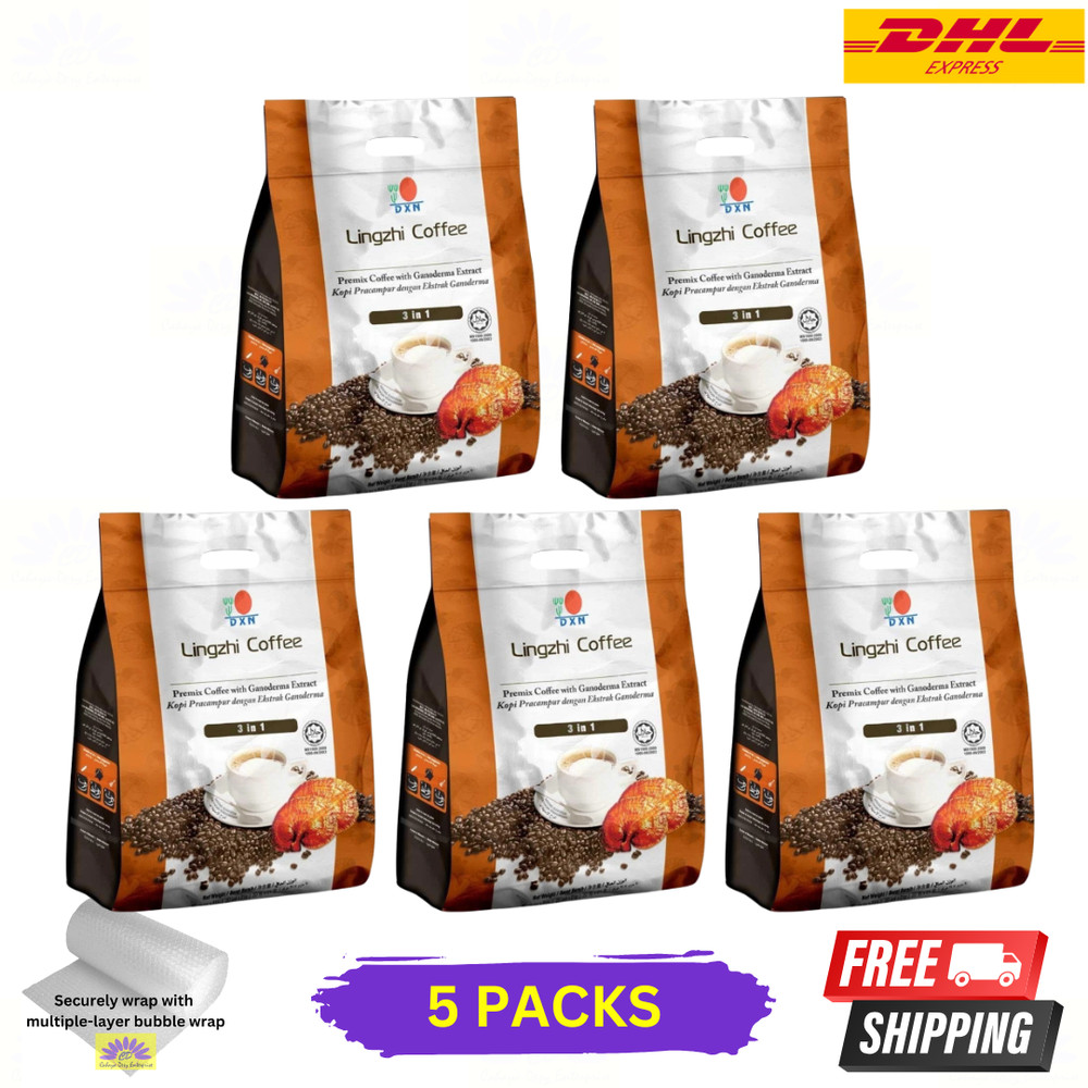 5 X DXN Lingzhi Coffee 3 in 1 Ganoderma Reishi Instant Classic Cafe