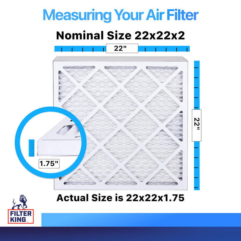 Filter King 22x22x2 Air Filter 6-PACK MERV 8 Actual Size 22 x 22 x 1.75" gallery