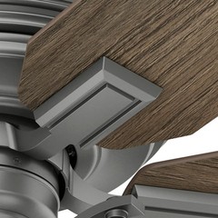 Hunter Fan 54 in Traditional Matte Silver Ceiling Fan with Light and Pull Chain