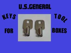 U.S. GENERAL SET OF TWO KEYS 0528 TUBULAR TOOL BOX REPLACEMENT KEY FREE SHIPPING