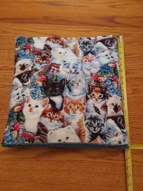 Hand Made Cotton Kitten Cat pillow blanket 2 in 1. 42 X 68 Inches See Pictures