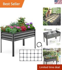Raised Garden Bed with Irrigation System and Legs 48×24×31.5 in | Galvanized …