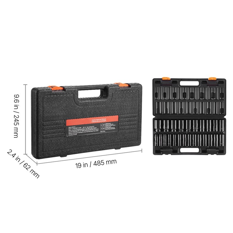 1/2" Drive 26-Piece Deep Impact Socket Set Metric 10mm-36mm w/ Case gallery