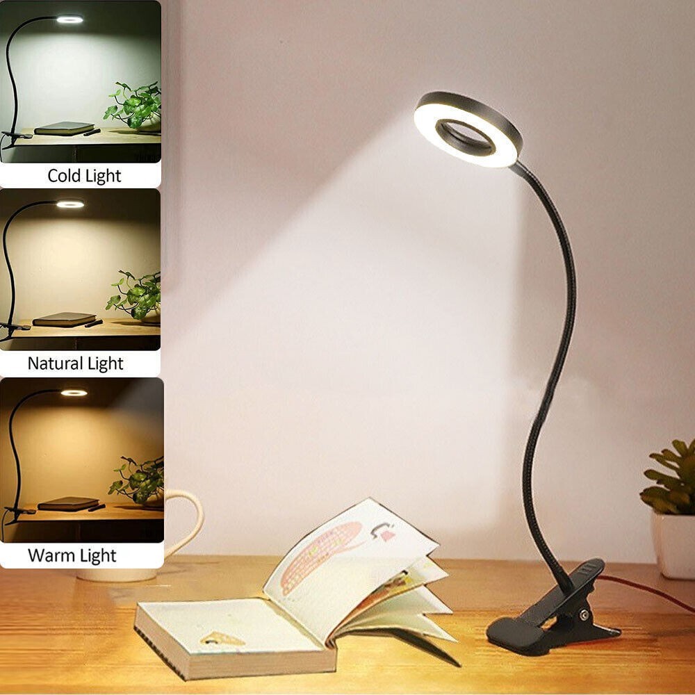 LED Desk Lamp Adjustable Swing Arm Lamp with Clamp Eye-Caring Reading Light