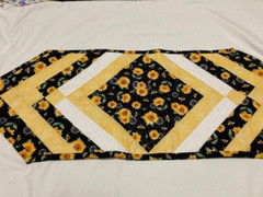 Spring,Summer, Fall «Bees and Sunflowers «Quilted Table Runner 13in x36 in