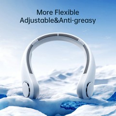 JISULIFE Portable Neck Fan, Hands-Free Bladeless, 5 Speeds, 4000 mAh Battery Ope