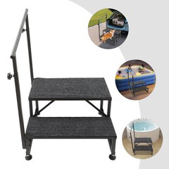 2-Step Ladder with Handrails for Pool and Home Use, Durable & Stable