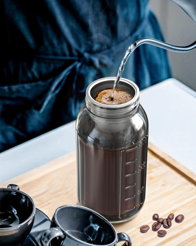Cold Brew Strainer for 64Oz Wide Mouth Mason Jars - 100-Micron Fine Mesh, Reusab gallery