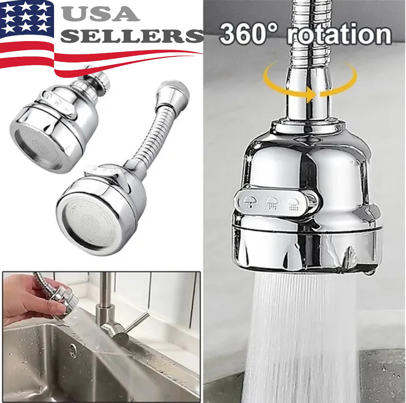 360 Degree Rotating Faucet Movable Kitchen Tap Head Water Saving Nozzle Sprayer