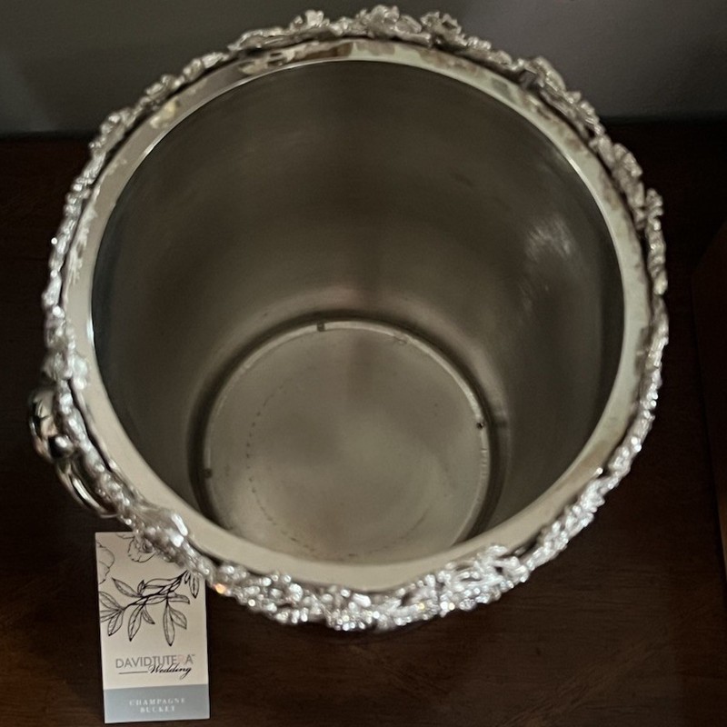 NEW David Tutera Champagne Bucket Ice Silver Jeweled Bling Floral Wedding Glam gallery