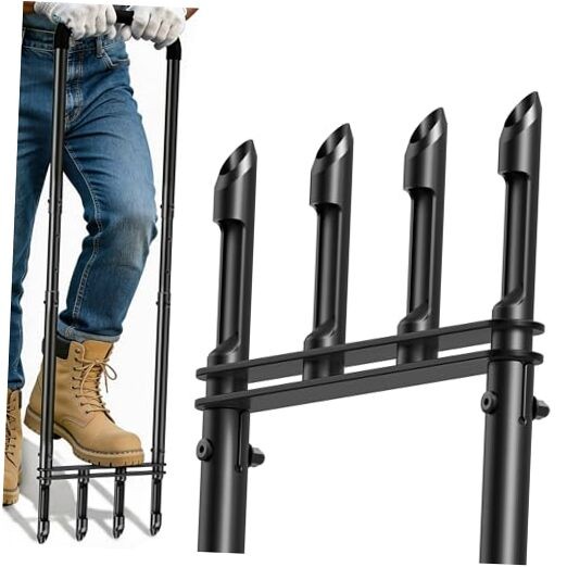 Knee-Friendly Manual Lawn Aerator Tool –Adjustable SUS304 Stainless Steel Core