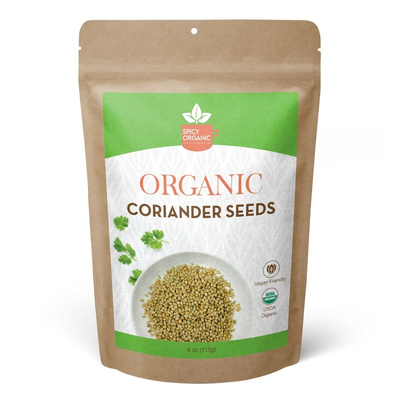 Organic Coriander Seeds – Gluten Free Coriander Seeds Whole – 4 OZ