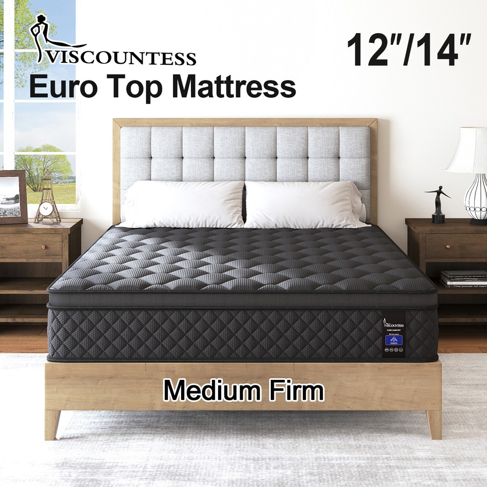 12″14″ Twin Full Queen King Size Mattress in a Box Hybrid Spring Gel Memory Foam