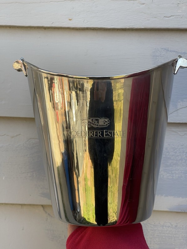 Louis Roederer Champagne Wine Ice Bucket Mirrored Silver/Nickel Plated Brass gallery