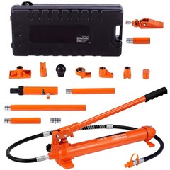 10 Ton Hydraulic For RAM Kit with Pump, 4.6ft Hose, Storage Case