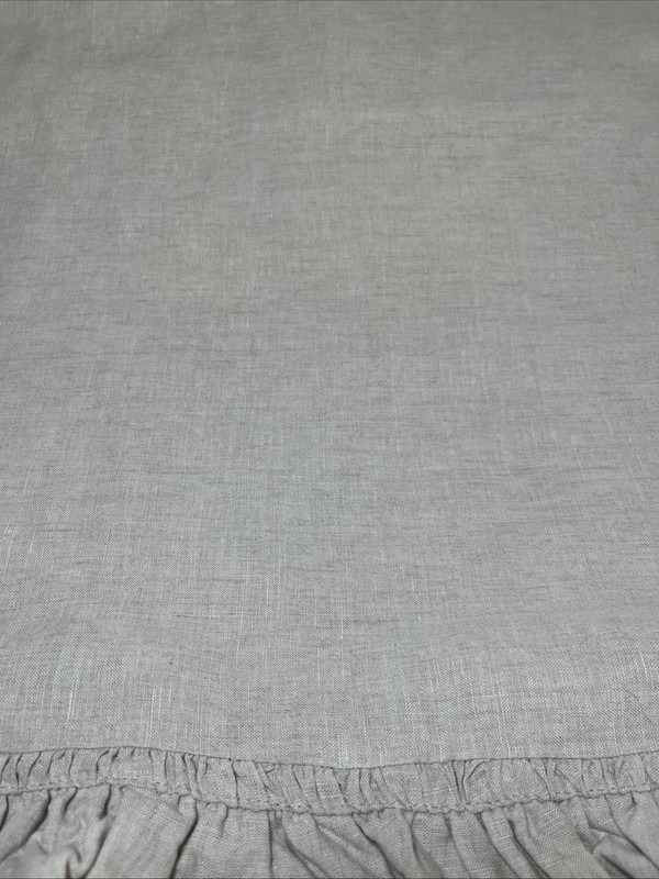 Pottery Barn BELGIAN FLAX LINEN FRINGE RUFFLE EURO Shams Set/2 Flax READ gallery