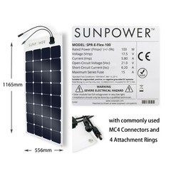 200W Flexible Authentic SunPower Solar Panel Great for Marine, RV and Camping***