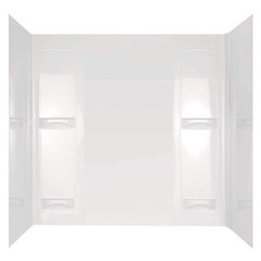 60 x 57″ Five Piece Glue Up Bath Tub Surround System High Gloss White Self Drain