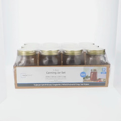 Mainstays 16 oz Mason Jars Regular Mouth Pint Canning Glass Jar Lids, (24 Pack)