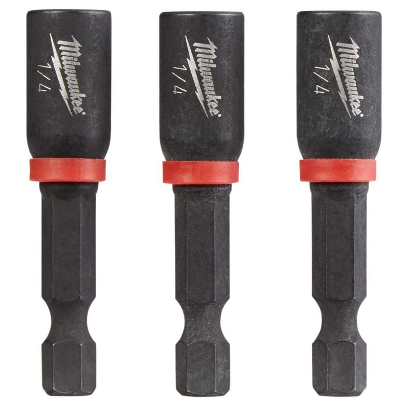 1/4 In. X 1-7/8 In. Shockwave Magnetic Nut Driver Bit (3-Pack)