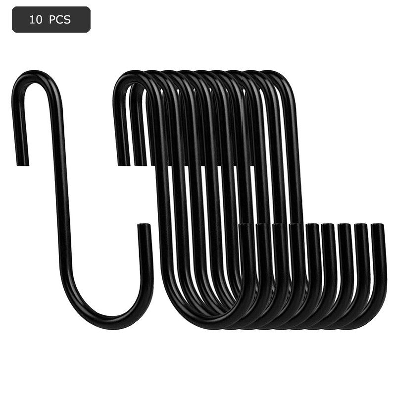 10 PCS Heavy Duty Steel S Shaped Hooks Hanging Hangers Pan Pot Holder Rack gallery