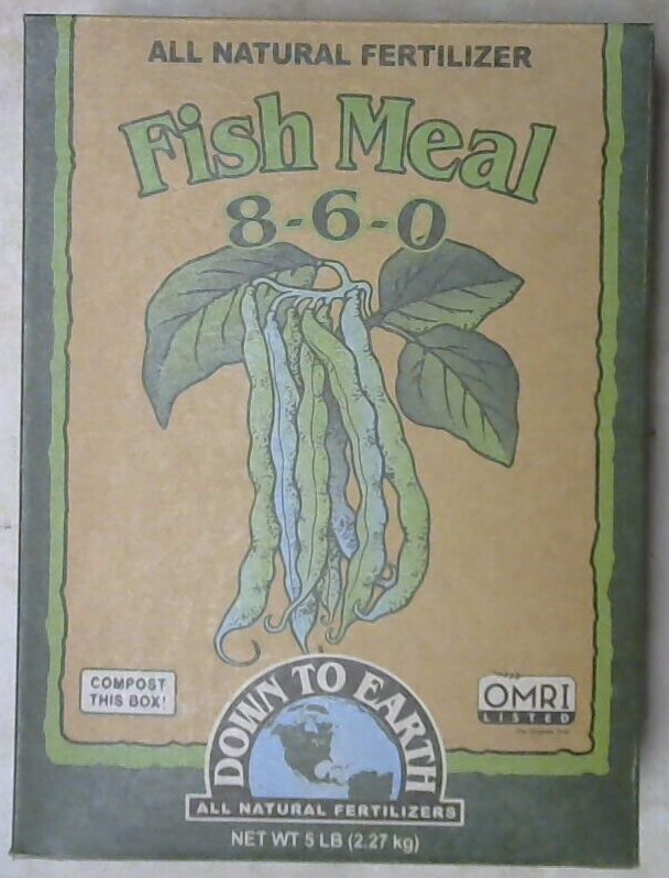 Down to Earth Fish Meal Fertilizer 8-6-0 / 5 LB Organic-OMRI Listed