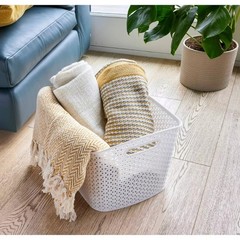 Y-weave XL Curved Decorative Storage Basket white