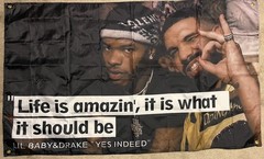 Lil Baby & Drake Yes Indeed, Life is Amazin’ it is What it Should Be 36×58 Flag