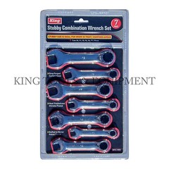 KING 7PC STUBBY COMBINATION WRENCH OPEN RING SPANNER SET, METRIC, HAND TOOL, NEW