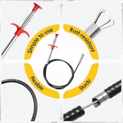 (76 inch) Drain Snake, Drain Clog Remover – Gutter Cleaning Tools Cleaner 76 IN