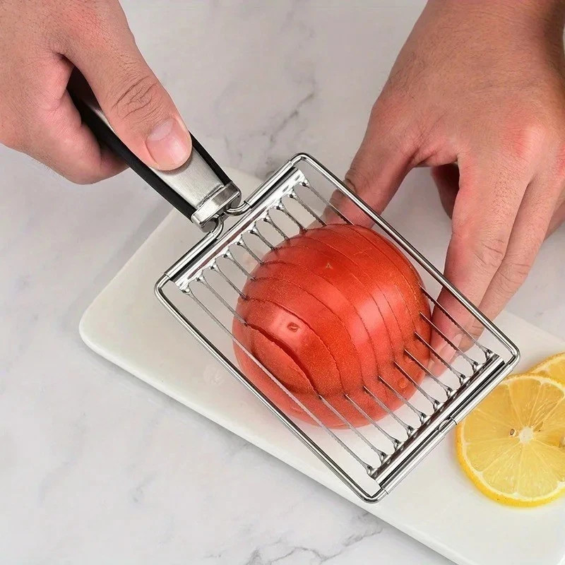 Stainless Steel Tomato Slicer Manual Vegetable Fruit Cutter Salad Sandwich Kitch