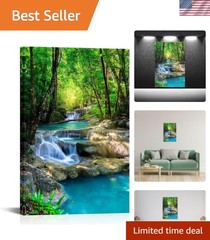 16×24 Single Piece Canvas Wall Art Nature Landscape Pictures Green Forest Wat…