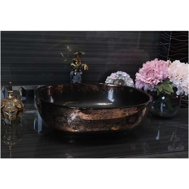 480mm Oval Ceramic Washbasin Cloakroom Porcelain Counter Top Vessel Sink JSN1963 gallery