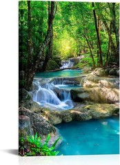 16×24 Single Piece Canvas Wall Art Nature Landscape Pictures Green Forest Wat…