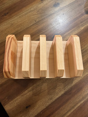 Handmade Pine Cutting Board Holder 4-Slot Countertop Organizer Tung Oil Finish