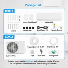 Wifi 12,000 BTU Mini Split Air Conditioner Heat Pump 115V Dehumidify 23 SEER2