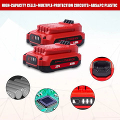 2PACK For Craftsman 20Volt 4.0Ah Lithium-ion Battery CMCB204 CMCB202 CMCB201 NEW