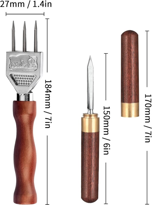 Ice Pick Set of 2 Three Pronged Ice Pick Stainless Steel Ice Pick with Wood H gallery