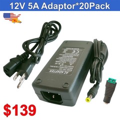 110V AC To 12V DC Transformer 12V 5A 60W Universal 12 Volt Power Supply Adapter