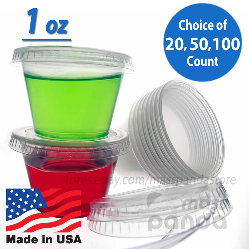 1 oz Dart Small Jelly Gelatin Shot Disposable Clear Plastic Portion Cups