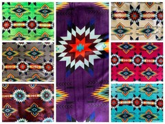 Southwest Native Design King Size Super Soft Plush Reversible Blanket