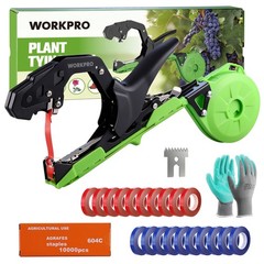 WORKPRO Plant Tying Machine Lightweight Tape Gun for Tying Vines & Support Plant