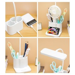 LED Desk Lamp Eye-Caring Reading Table Light Adjustable Neck Lamp w/ Clamp USB