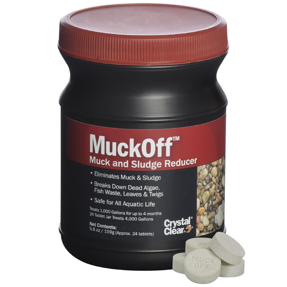 CrystalClear MuckOff 24 Tablets Natural Bacteria for Pond Water Treatment