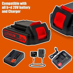 2PACK NEW 20V Lithium-ion Battery / Charger for BLACK DECKER 20 Volt LBXR20 LB20