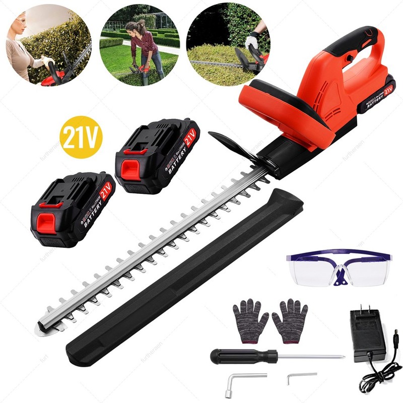 22Inch Cordless Hedge Trimmer Cordless Electric Hedge Trimmer w/2* 21V Battery gallery
