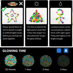 1000pc Glow in The Dark Stones Glow Pebbles for Outdoor Garden Luminous Peb