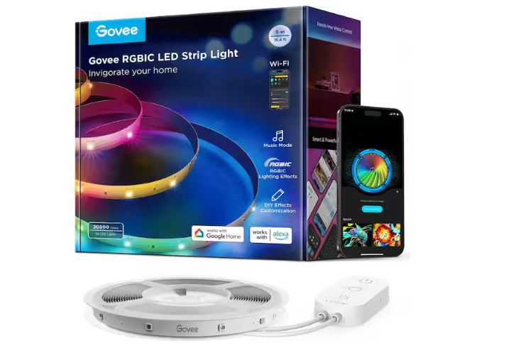 Govee 16.4 ft. Plug-In Integrated LED RGBIC LED Strip Light # H802AAD1