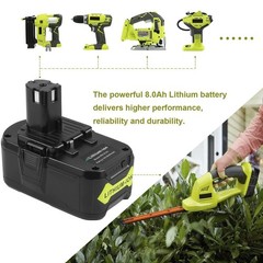 1-9X 8.0AH For RYOBI For One & Plus High Capacity 8.0Ah Li-Ion Battery P108..