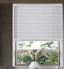 Cordless Light Filtering Window Blinds , Horizontal Vinyl Blinds (20-44 in Wide)